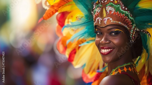 Brazilian carnival colorful and vibrant A portrait of a participant generative ai photo