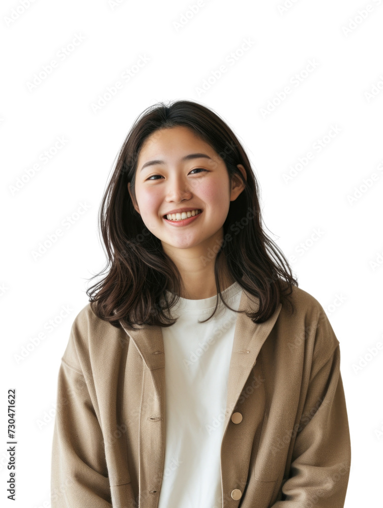 Young asian lady with casual wear transparent background Young asian lady with casual wear transparent background