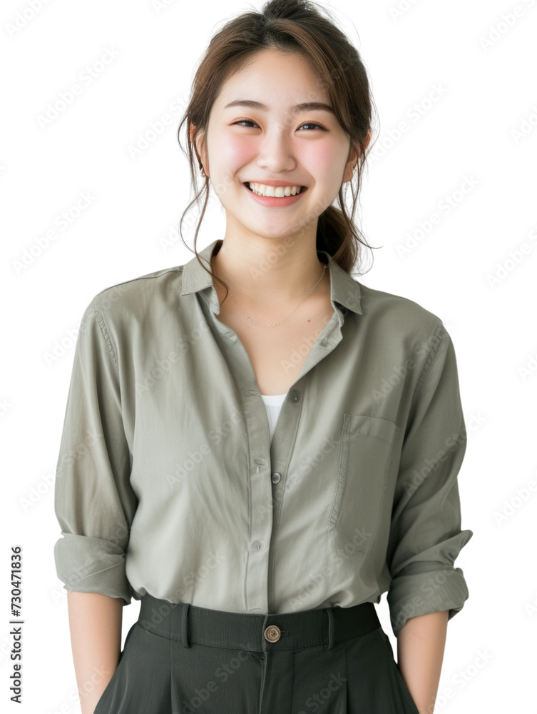 Young asian lady with casual wear transparent background Young asian lady with casual wear transparent background