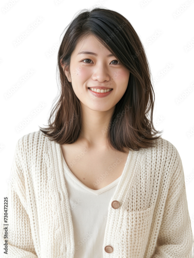 Young asian lady with casual wear transparent background Young asian lady with casual wear transparent background