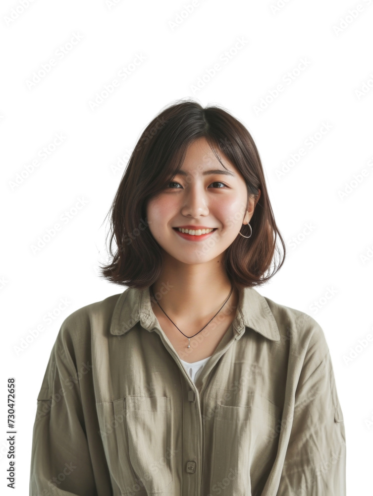 Young asian lady with casual wear transparent background Young asian lady with casual wear transparent background