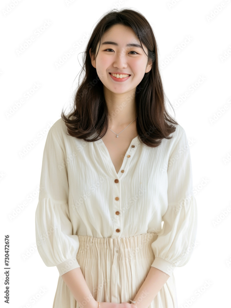 Young asian lady with casual wear transparent background Young asian lady with casual wear transparent background