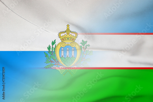 San Marino and Uzbekistan state flag transborder relations UZB SMR photo