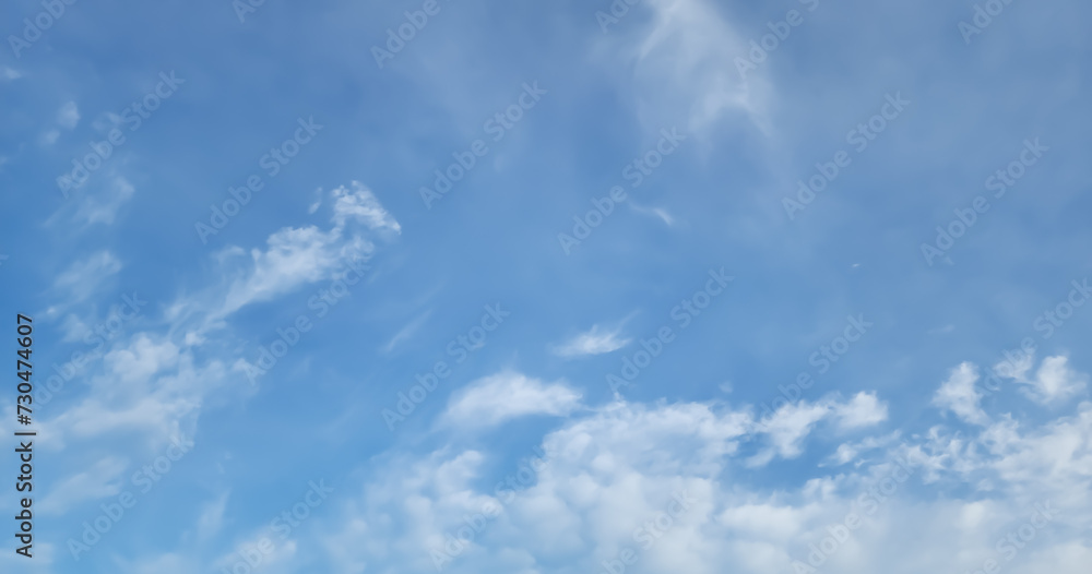 The view of the blue sky with white clouds in the morning is very clear The view of the blue sky with white clouds in the morning is very clear