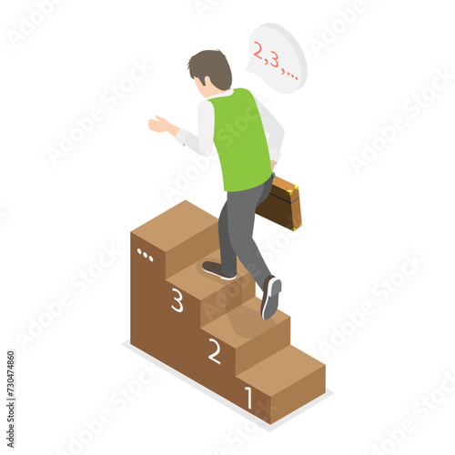 3D Isometric Flat Vector Illustration of OCD, Obsessive Compulsive Disorder. Item 5