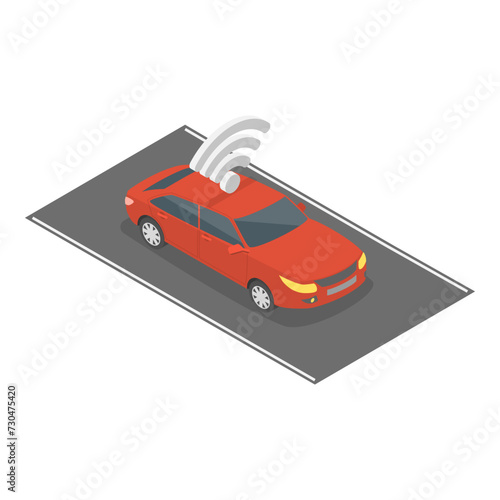 3D Isometric Flat Vector Illustration of Electronic Tolls, Station Gate. Item 3