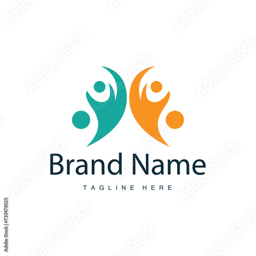 Teamwork logo vector template cooperation success care people simple symbol icon design Free Download Teamwork logo vector template cooperation success care people simple symbol icon design - GFXLoad