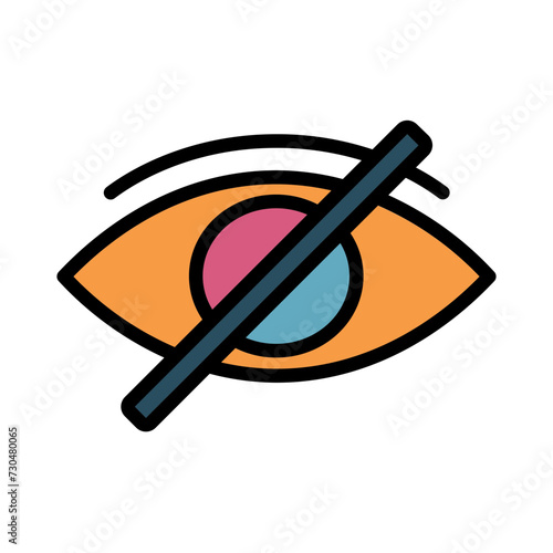 Cover Eye Hide Filled Outline Icon