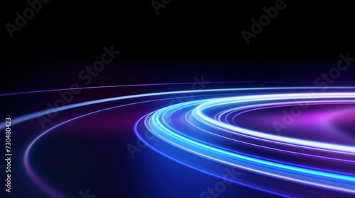 Dynamic glowing blue and purple  energy lines on a dark background, wallpaper, screensaver, desktop background