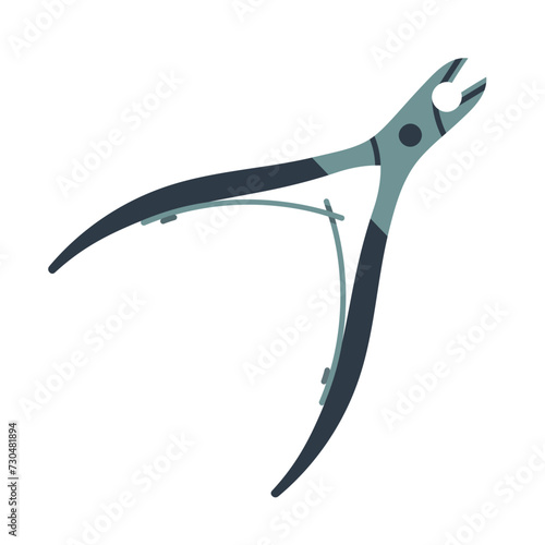 Manicure tweezers. Hand drawn manicure and pedicure nail service equipment, nail tweezers flat vector illustration. Manicure tool on white