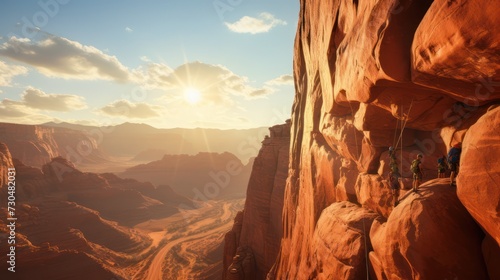 View of canyon rock cliff outdoor adventure image photography background wallpaper. © Muamanah