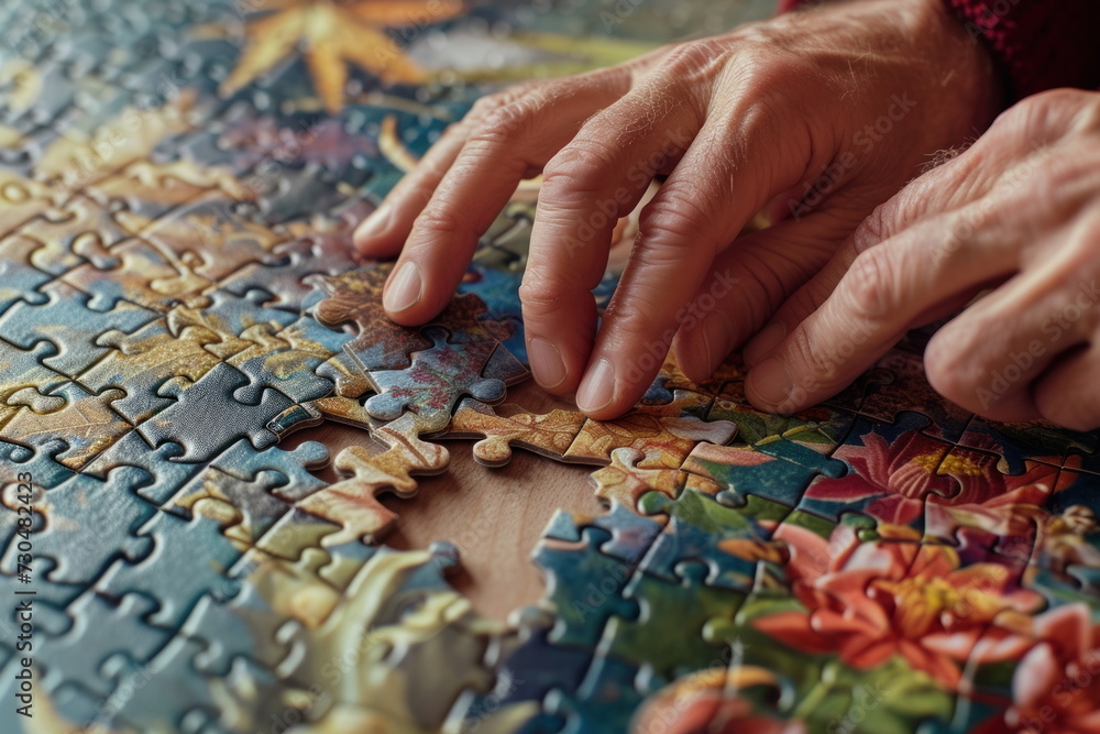 Hands join puzzle pieces, putting the jigsaws team together, business concept
Hands join puzzle pieces, putting the jigsaws team together, business concept