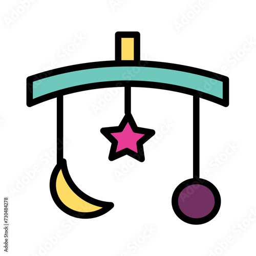 Baby Bed Clinker Filled Outline Icon