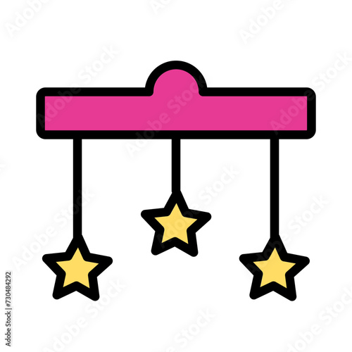 Baby Bed Clinker Filled Outline Icon