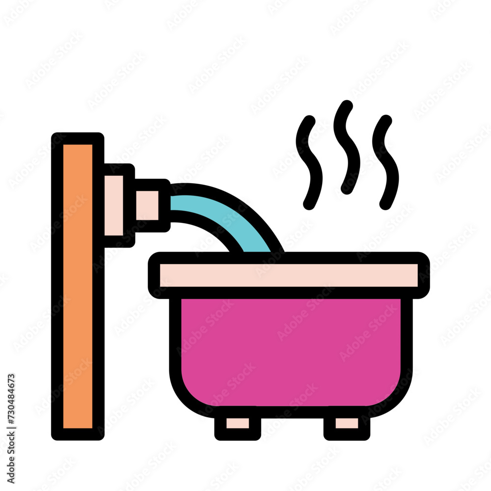 Hot Tub Spa Filled Outline Icon Hot Tub Spa Filled Outline Icon