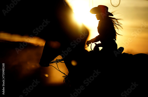 A cowgirl rides her horse in the Tennessee High School Rodeo at the Williamson County Ag Expo Park in Franklin, Tennessee. 