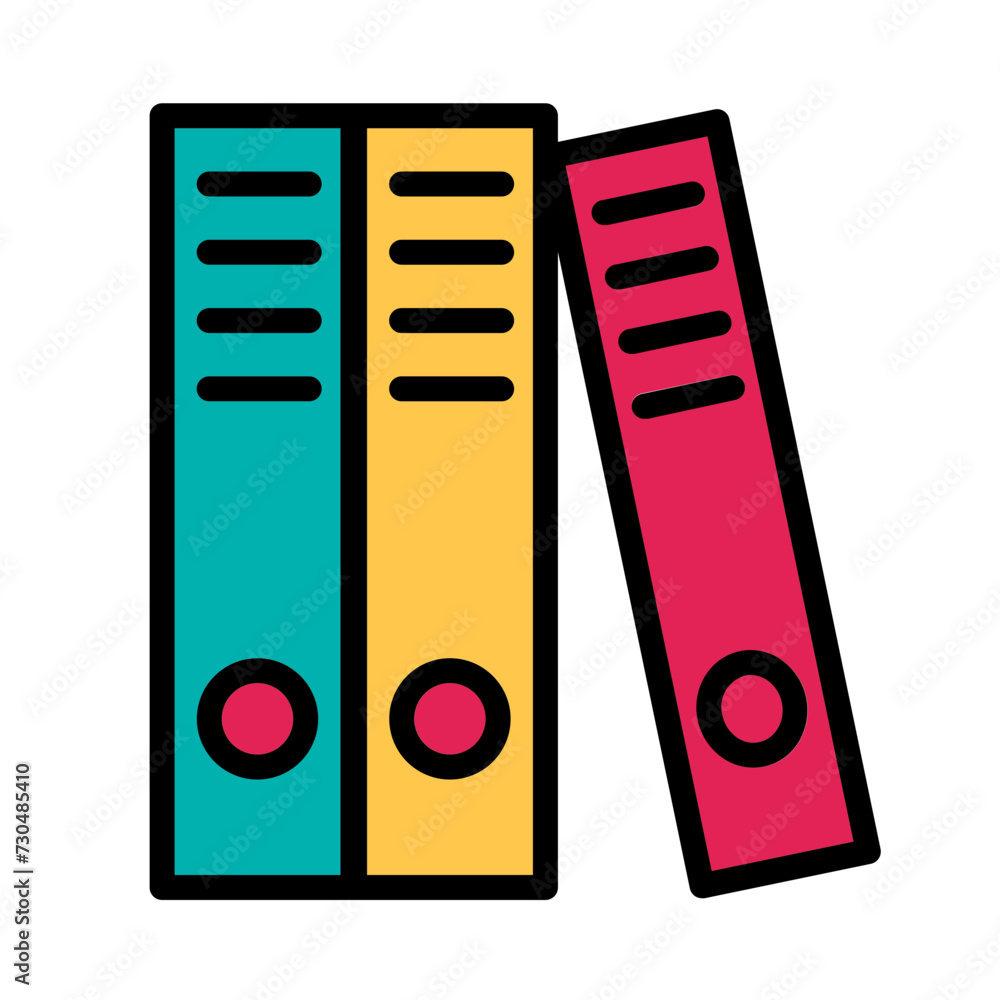 Office Archiving Books Filled Outline Icon Office Archiving Books Filled Outline Icon