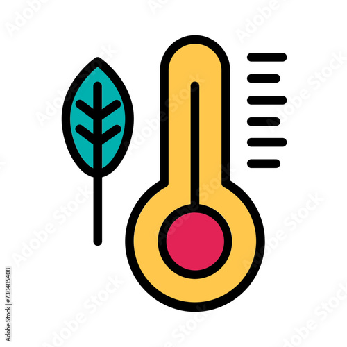 Measure Reading Temperature Filled Outline Icon