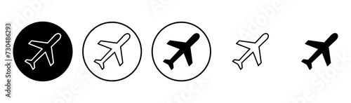 Plane icon set. Airplane icon vector. Flight transport symbol. Travel illustration. Holiday symbol