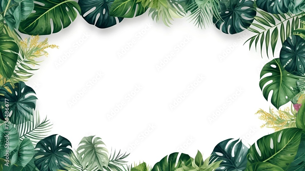 tropical foliage design frame background for nature style
