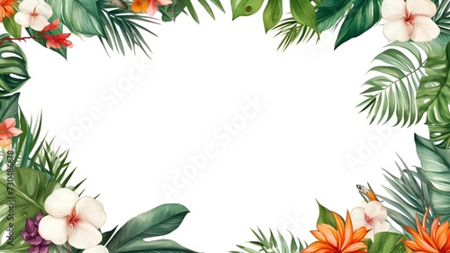 tropical foliage design frame background for nature style