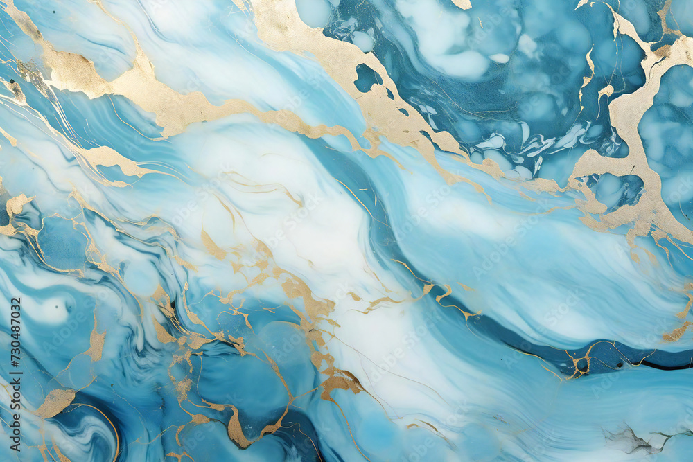 Art background material drawn with blue oil paint, Generative AI
