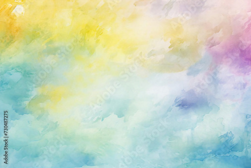 Colorful and fashionable pale background material painted with watercolors, Generative AI
