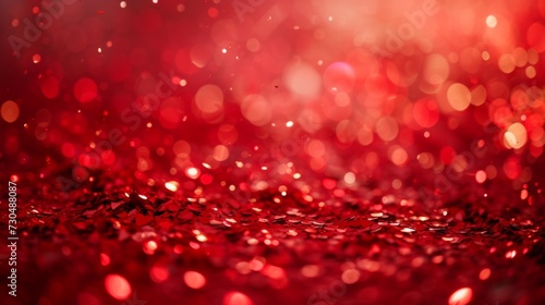 Stylish red bokeh confetti against a festive red backdrop generative ai