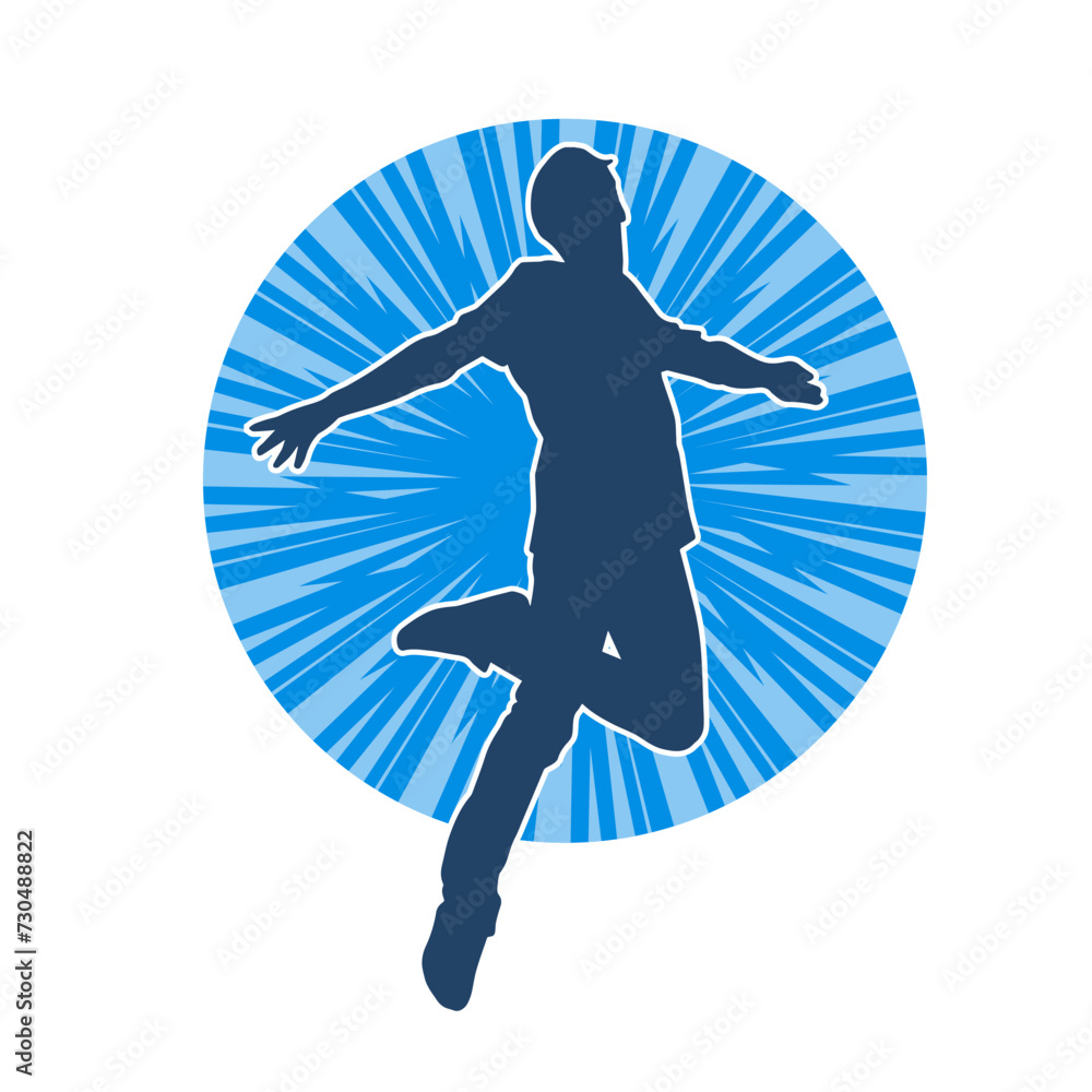Silhouette of a female dancer in action pose. Silhouette of a slim woman in dancing pose. Silhouette of a female dancer in action pose. Silhouette of a slim woman in dancing pose.