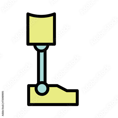 Artificial Leg Amputee Filled Outline Icon