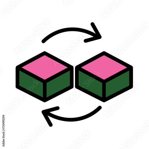 Change Complaint Cube Filled Outline Icon