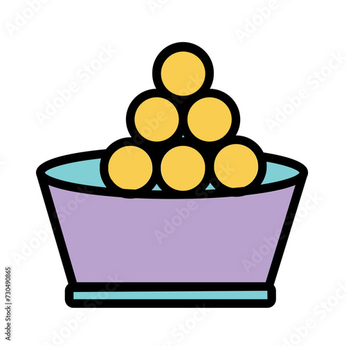 Tobiko Fish Roe Filled Outline Icon