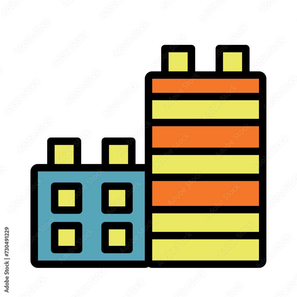 Toys Block Kids Filled Outline Icon Toys Block Kids Filled Outline Icon