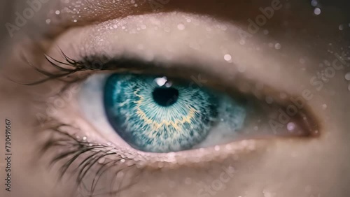 Close-Up of a Blue Eye - Detailed View of Iris and Pupil photo