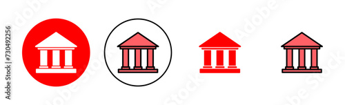 Bank icon set illustration. Bank sign and symbol, museum, university