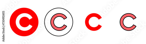 Copyright icon set illustration. copyright sign and symbol
