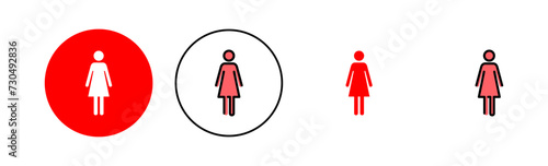 Female icon set illustration. woman sign and symbol