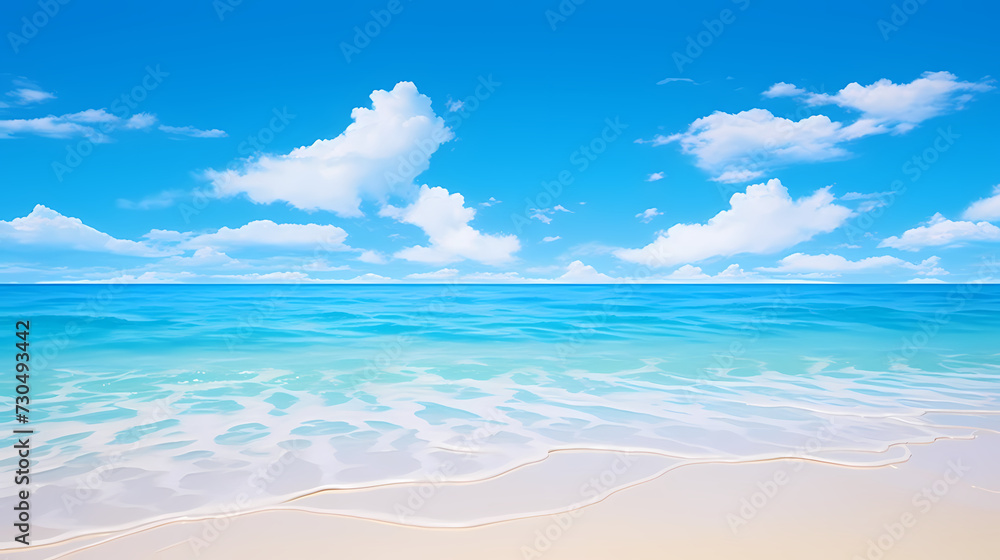 Obraz premium Aerial view of beautiful beach, simple, calm composition in clear blue