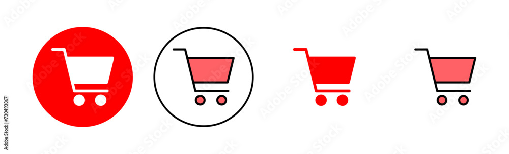 Shopping icon set illustration. Shopping cart sign and symbol. Trolley icon Shopping icon set illustration. Shopping cart sign and symbol. Trolley icon