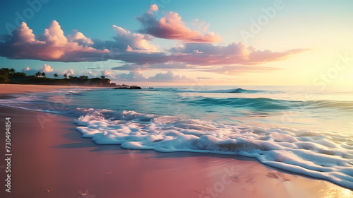 Panoramic natural landscape of beautiful beach © jiejie