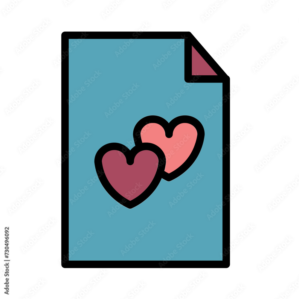 Hearts Love Romantic Filled Outline Icon