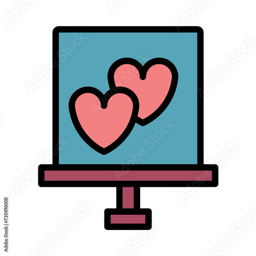 Easel Hearts Hearts Filled Outline Icon