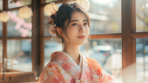 和服を着た若い日本人 photo