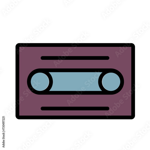Audio Tape Cassette Filled Outline Icon