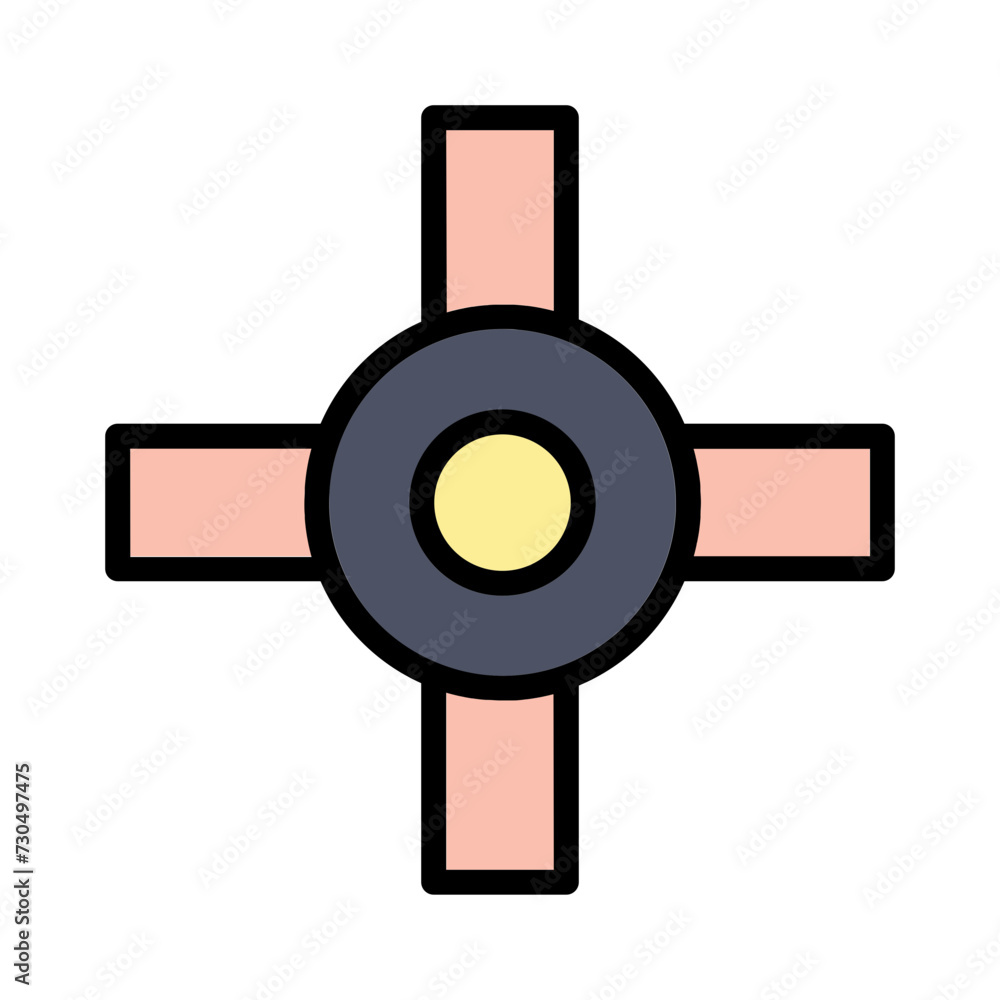 Circle Driving Road Filled Outline Icon