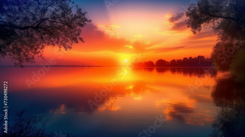 sunset on the lake © Leo