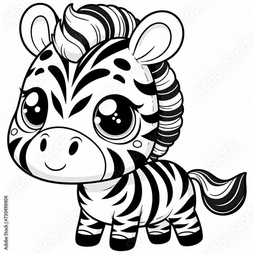 Coloring Book For Kids  cute zebras