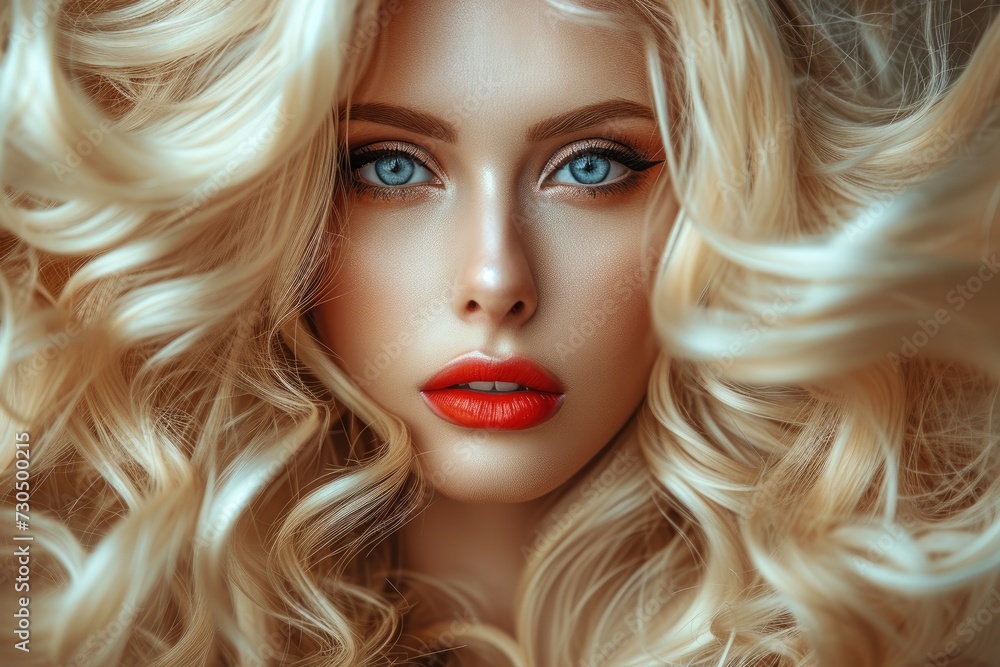 Fototapeta premium Blonde woman with flawless appearance and grooming