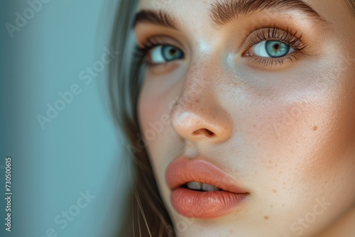 Natural skinned female face captured in a beautiful portrait