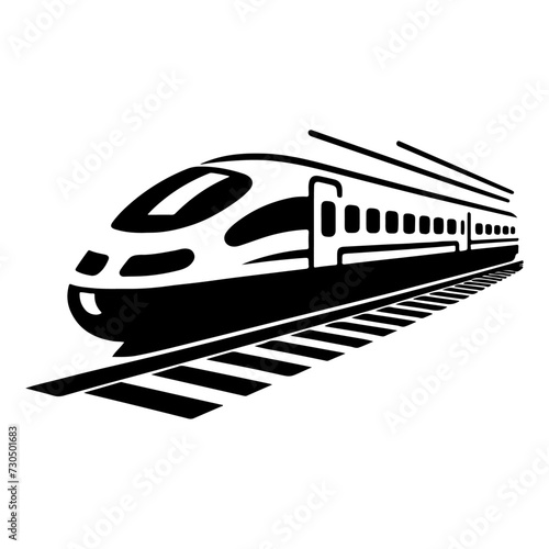 minimal japanes bullet train icon vector clipart silhouette, white background